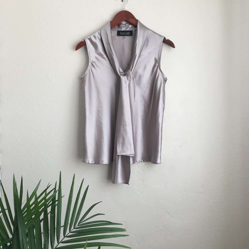 Evan Picone for Black Label silver elegant blouse